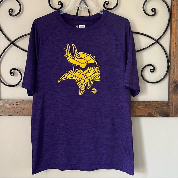 Team Apparel NFL Minnesota Vikings Dri Fit Short Sleeve T Shirt Size L - Picture 1 of 9